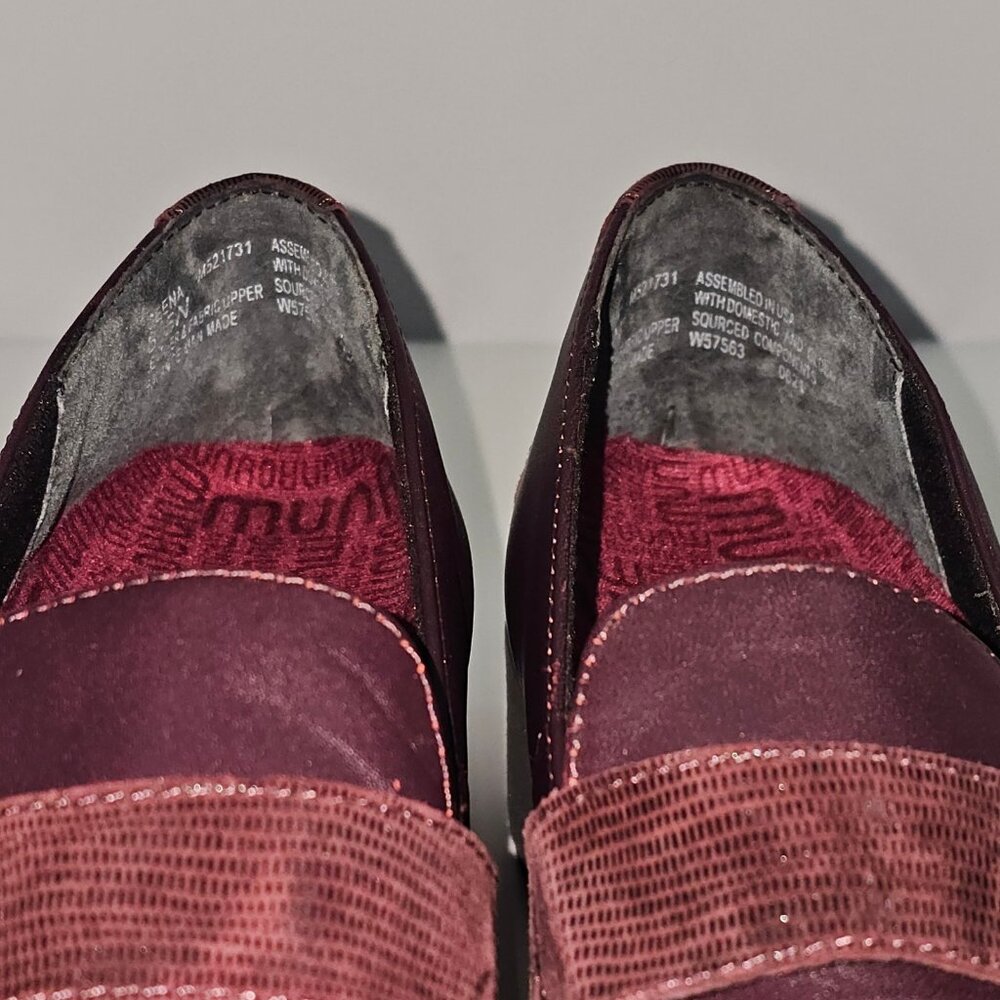 Munro Geena Comfort Loafer Womens 8.5 NARROW Burgundy Wine Leather Slip On NEW - Picture 7 of 14
